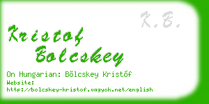 kristof bolcskey business card