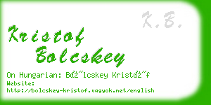 kristof bolcskey business card